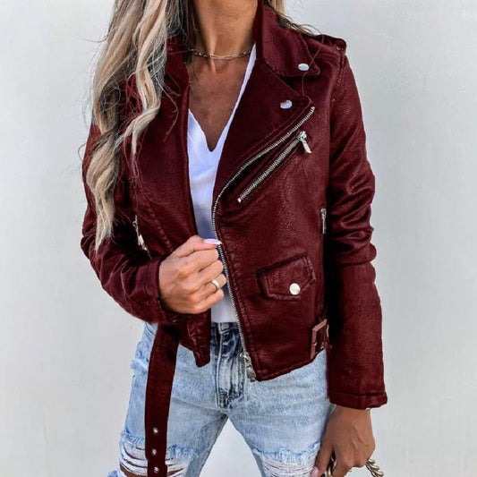 Edyta | Damska kurtka biker na zamek